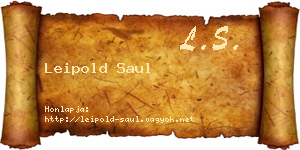 Leipold Saul névjegykártya